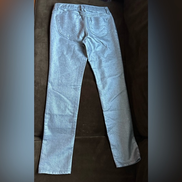 Gap Kids Silver Shimmer Straight Leg Pants SZ 14 Like New Need To Wash P… - Picture 3 of 11